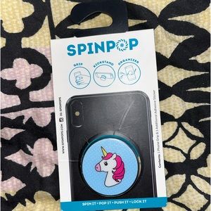 Spinpop Blue Unicorn Phone Grip NWT NEW
